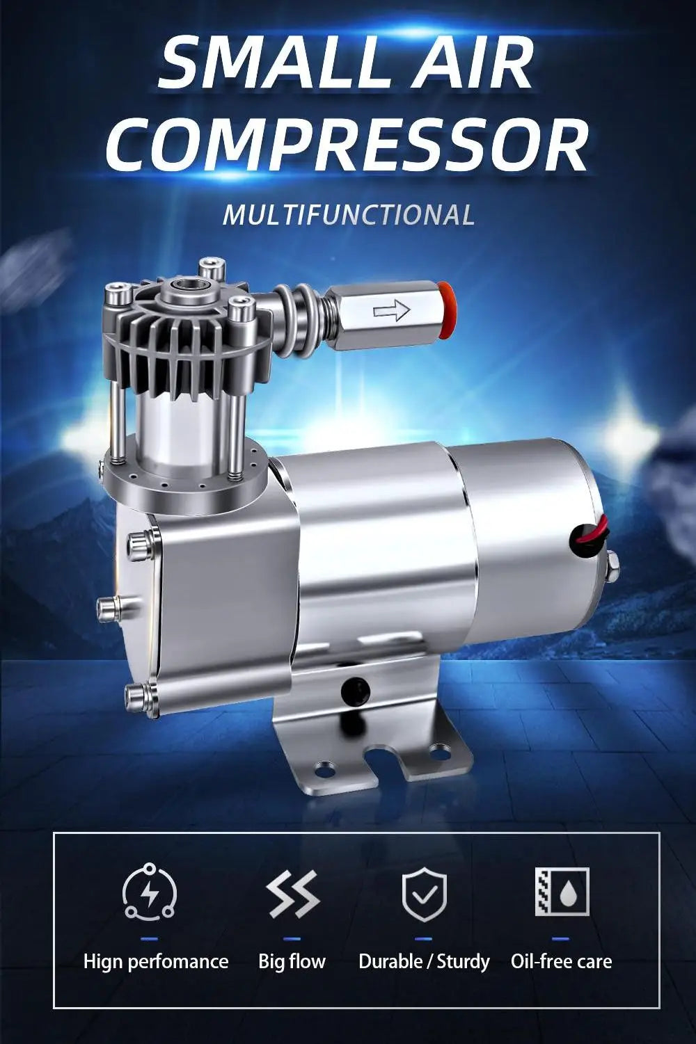 Small Air Compressor 12V/24V Solenoid Valve,Robots,Pneumatic Lift,Modified air suspension,super factory H250