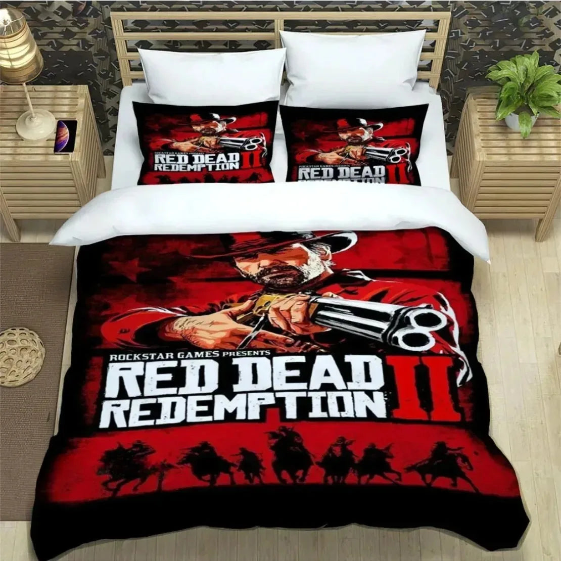 Red Dead Redemption 2 Bedding Sets exquisite supplies set print duvet cover bed comforter set bedding set luxury birthday gift