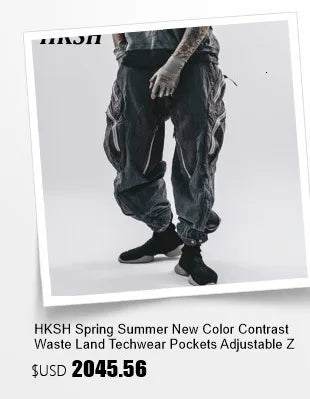 HKSH Summer Men's Workwear Shorts Trendy Brand Ins High Street Loose Outerwear Knee-length Pants Trendy Straight Pockets HK0673