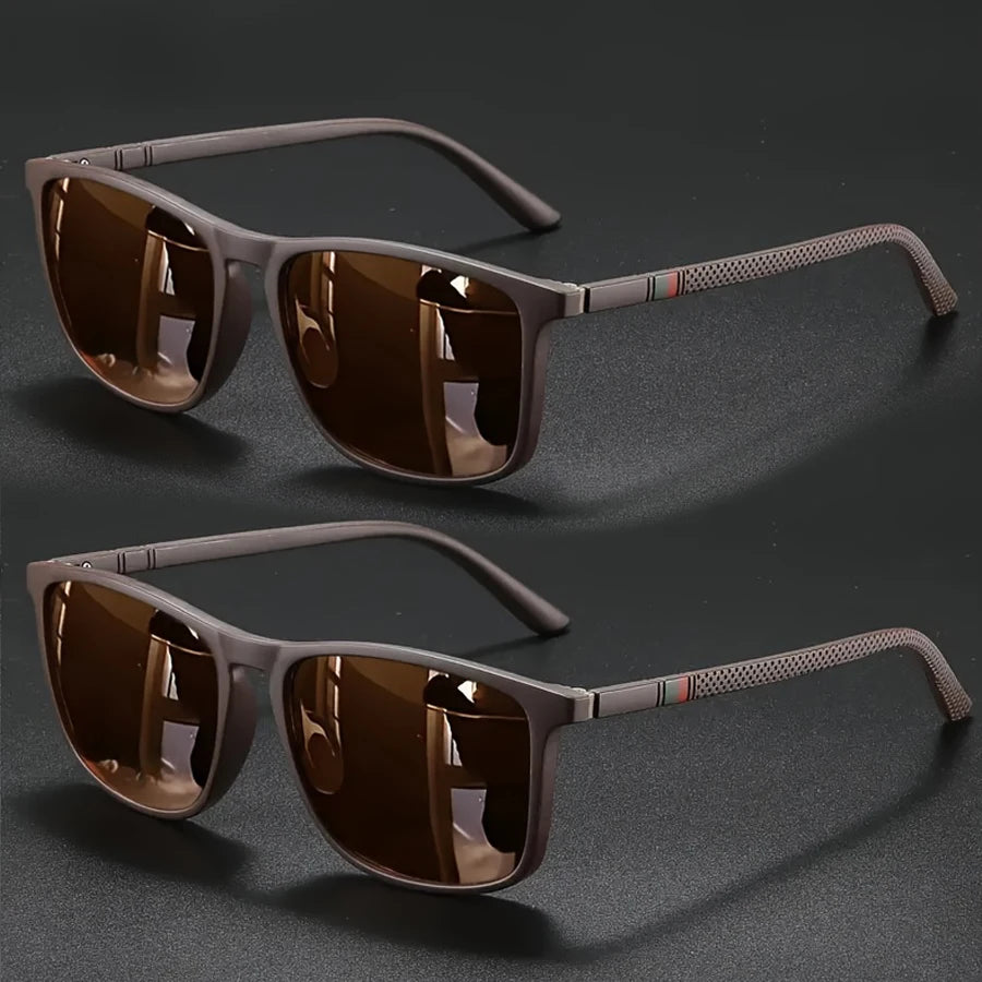 2pcs Luxury Square Vintage Cycling Sunglasses Men Women Fashion Travel Driving Fishing Sun Glasses Male Eyewear UV400