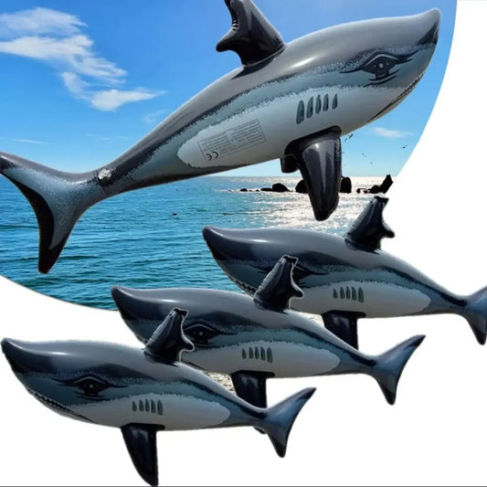 PVC Inflatable Shark Beach Toy - Shark Themed Outdoor Party Water Play Game Toys for Kids Summer Fun Activities