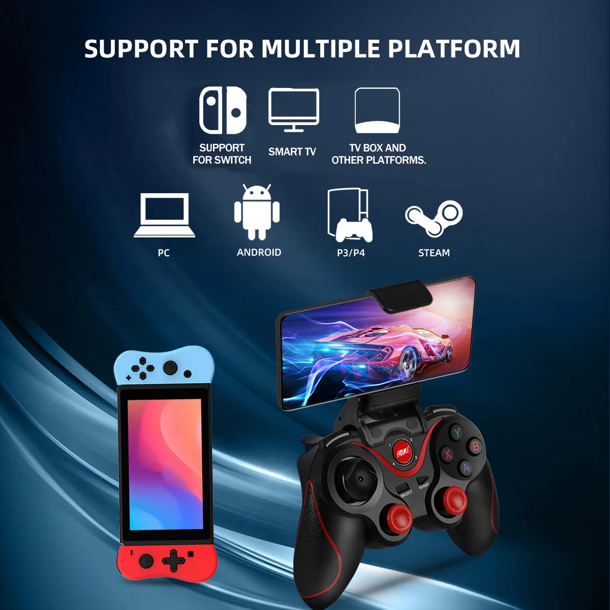 GAMINJA Wireless Bluetooth Gamepad PC Game Controller Gaming Joystick For Android Mobile Phone TV Box Playstation 3 Tablet PC