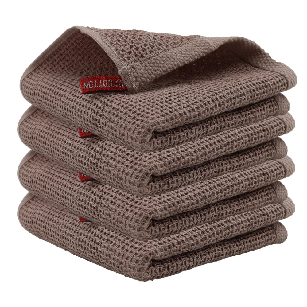 4Pcs Cotton Kitchen Towel Ultra Soft Magic Cleaning Cloth Absorbent Cleaning Rags Thickened Wipe Cloths Dishcloth