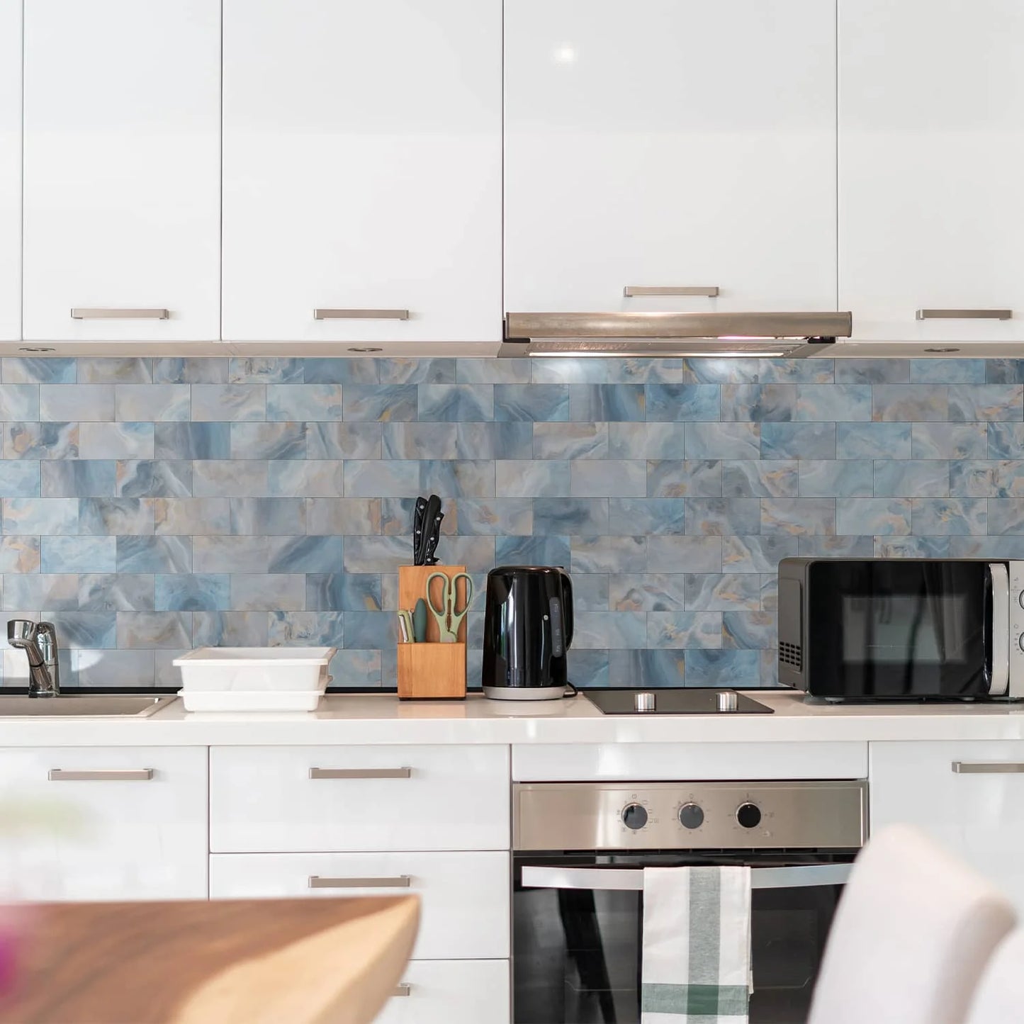 3x6 inch 24/48/96 marble tile stickers, self-adhesive wall stickers, suitable for kitchen and bathroom splash proof decoration