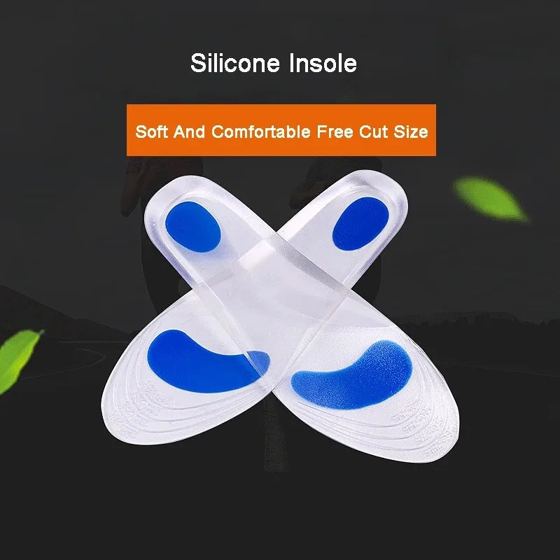 Silicone Gel Medical Insoles for Shoes Men Women Flat Foot Arch Support Orthopedic Insoles for Plantar Fasciitis Relief Shoe Pad