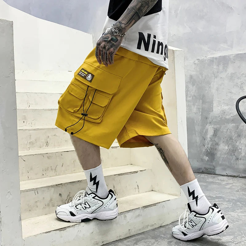 HKSH Summer Men's Workwear Shorts Trendy Brand Ins High Street Loose Outerwear Knee-length Pants Trendy Straight Pockets HK0673