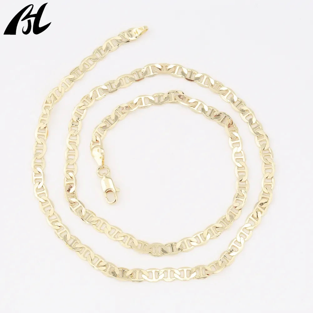 Oro Filled Italian punk 14K 18K gold-plated necklace high quality clasp necklace brass punk gold necklace