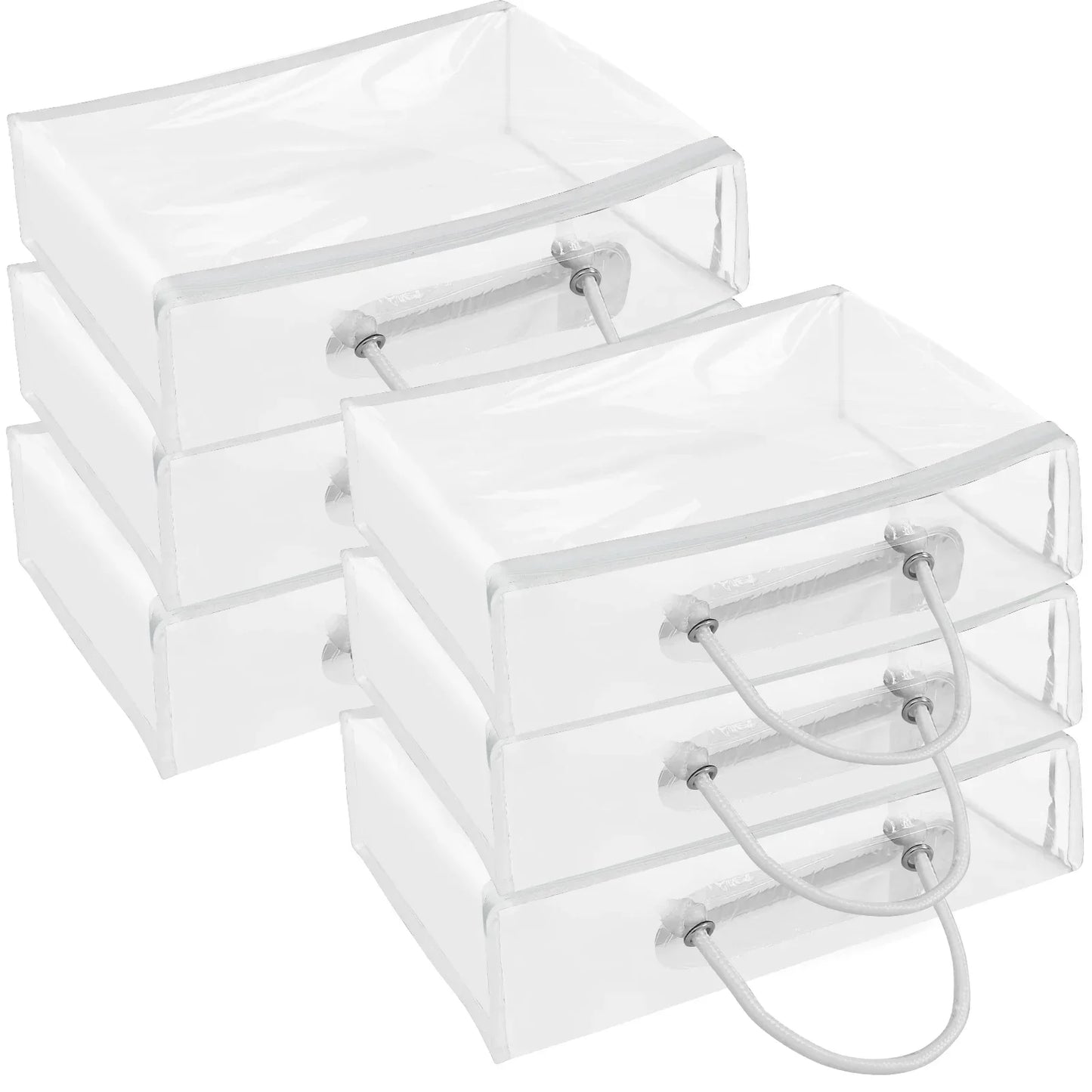 6 Packs Bed Sheet Storage Bags Quilt Clothes Blankets Packing Box Waterproof Dustproof Clear Zippered Pillow Bedding