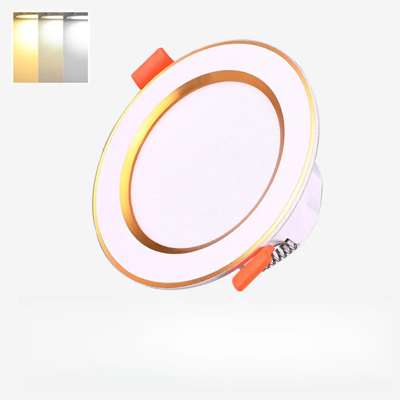 Dimmable LED Downlight Tri-tone light 110/220V Spot 5W 7W 9W 12W 15W Recessed in LED Ceiling Downlight Light Warm white Lamp