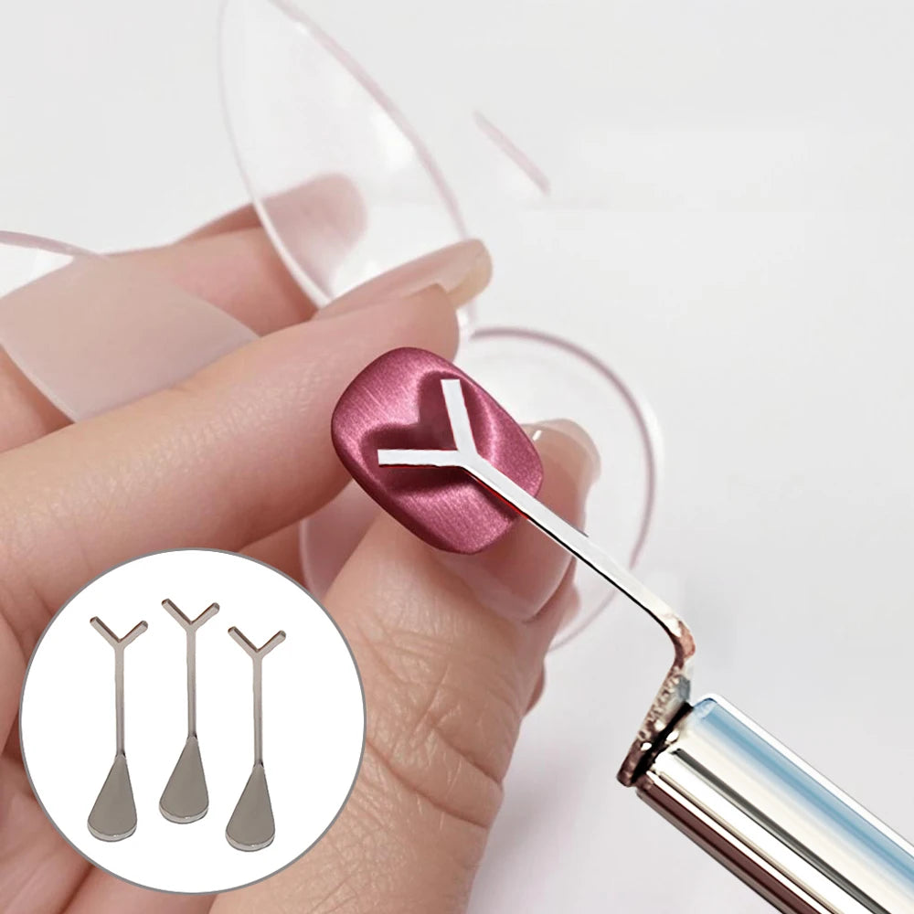 2/3Pcs Heart Cat’Eye Nail Magnet Set Y-shape,Cylinder Magnetic Stick for Creat French Cat Eye Love Shape On Nails Manicure Tools