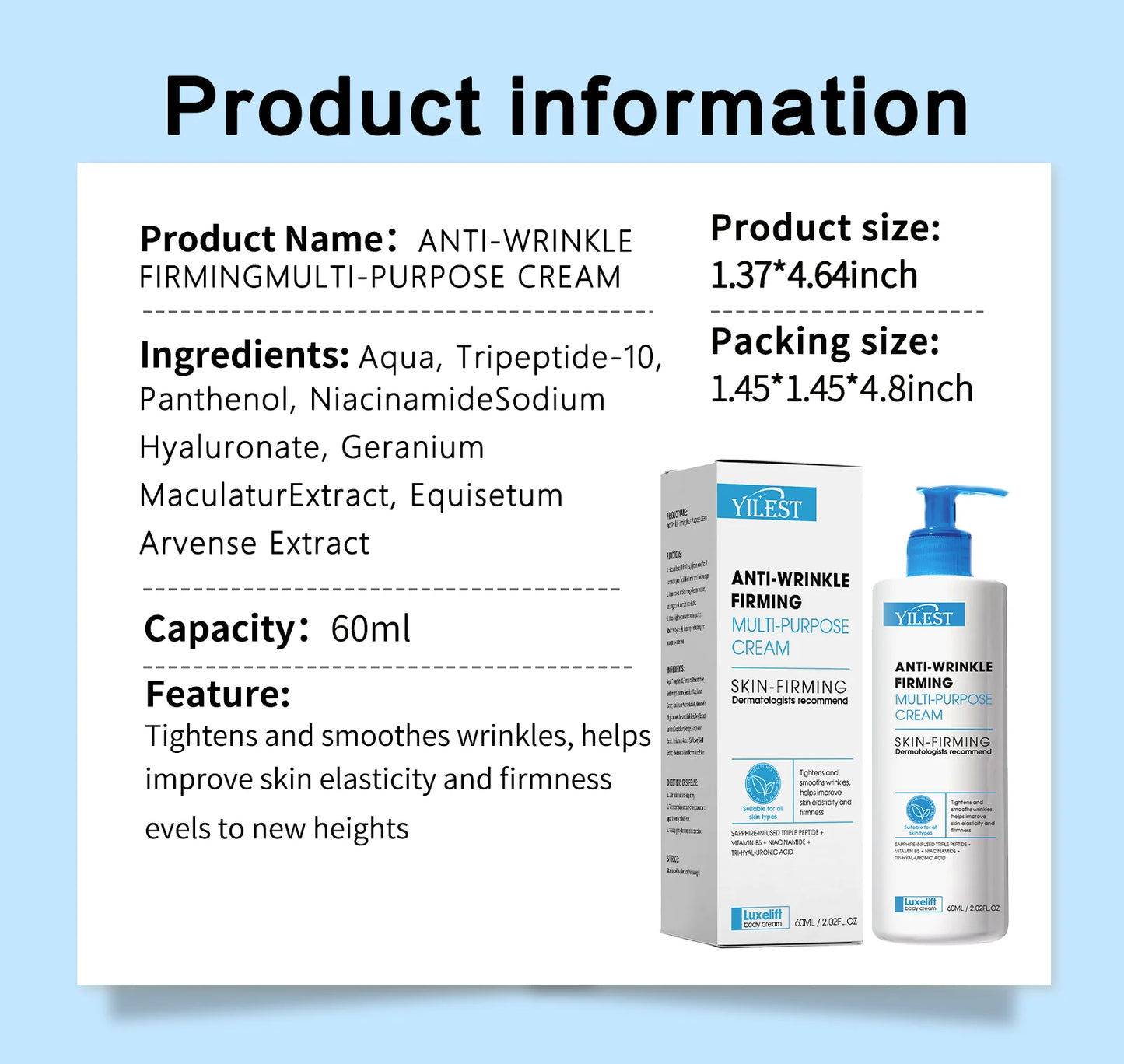 Body Firming Cream  Multi-purpose Cream Nourishing Moisturizing Brighten Lifting Tightening Increase Elasticity Lotion Skin Care