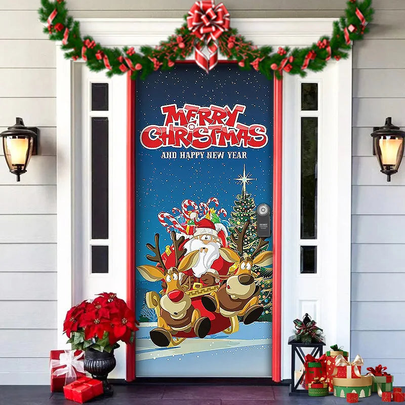 Halloween Decoration Door Curtain Cartoon Ghost Pumpkin Reindeer Home Horry Hanging Ornament Dream Party Entrance Navidad