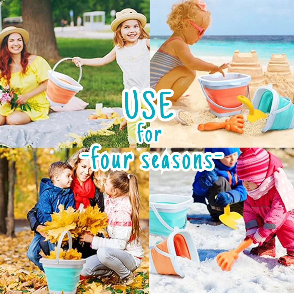11Pcs Beach Toys Set Gift Package Sand Toys for Kids Sandbox Toys with Collapsible Bucket Shovel Set Sand Molds Summer Outdoor