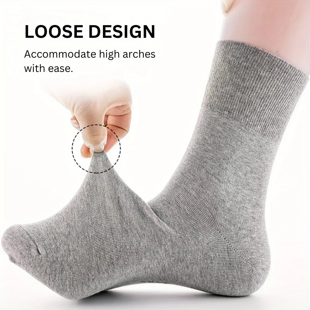 5 Pairs Women'S Non-Binding Diabetic Socks, Comfortable No-Restriction Footwear for Seniors & Pregnant Women, Perfect Gift