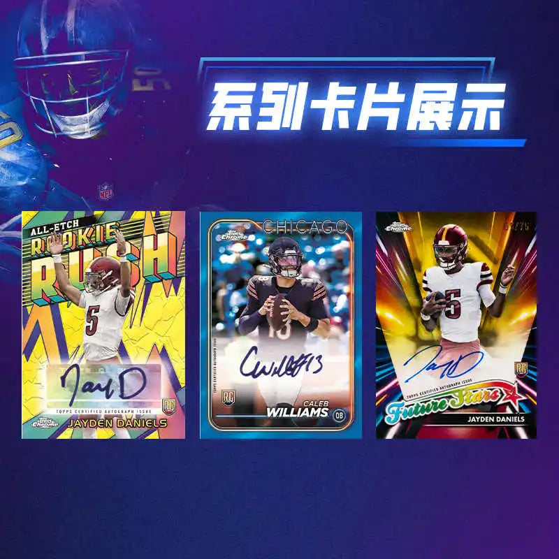 2024 Topps Chrome Football NFL Card Mystery Value Box Genuine Trading Cards Game Toys Holiday Birthday Gifts for Boys Girls