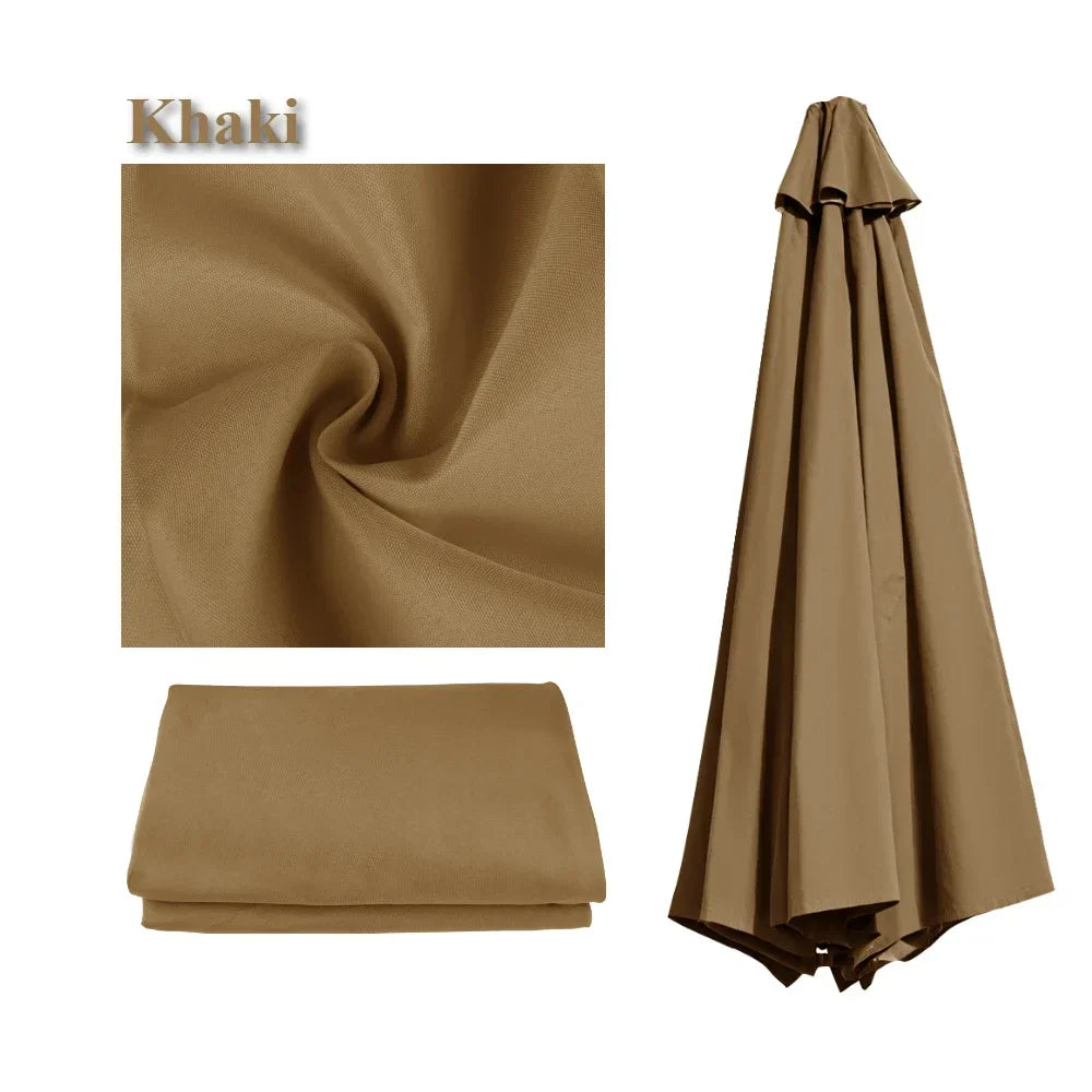 Parasol Replacement Cover 6 Ribs/8 Ribs Market Patio Umbrella Cloth Canopy Cover Waterproof Sunshade For Outdoor Garden