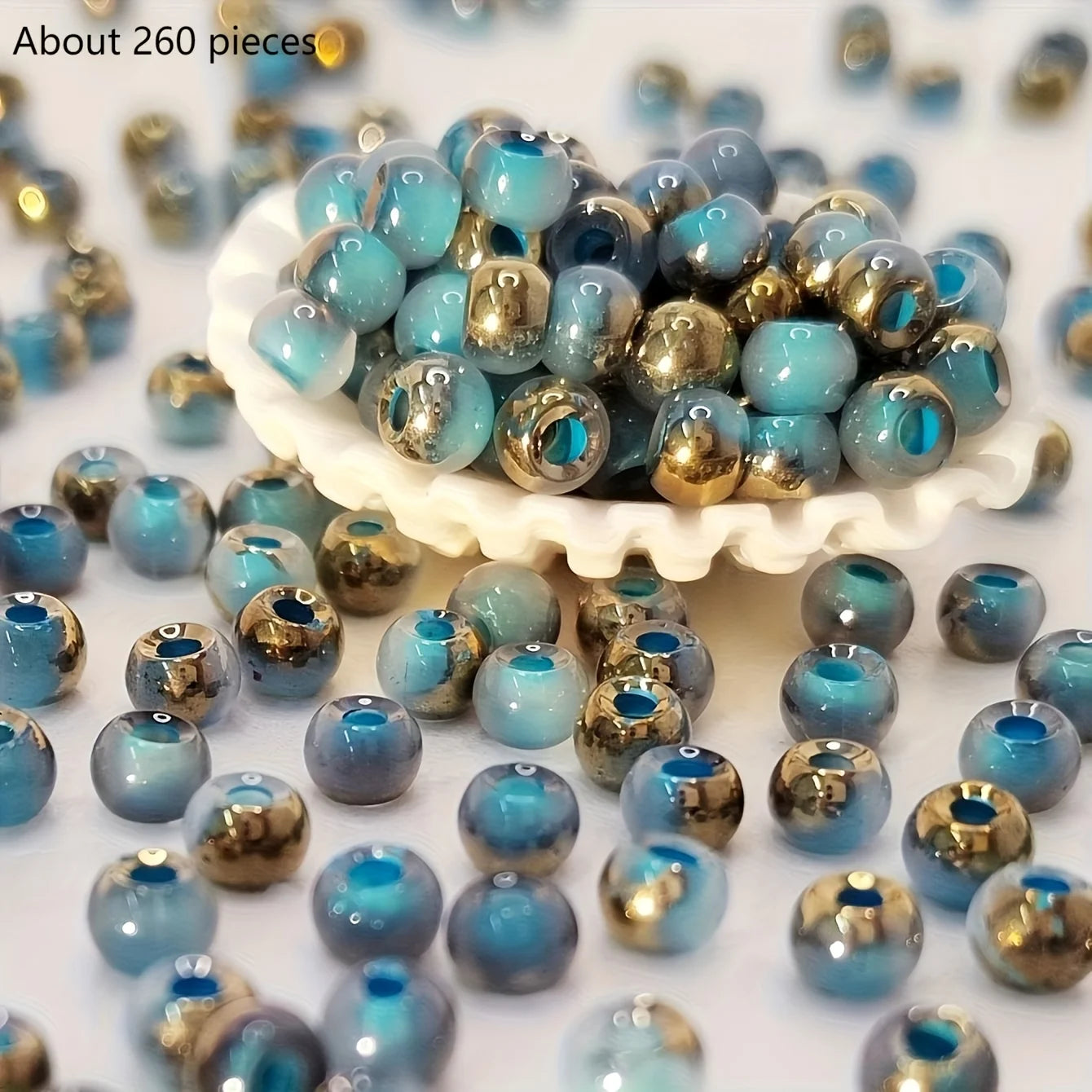 DIY handmade jewelry materials with round beads, colorful beading, accessories for making bracelets, earrings and necklaces