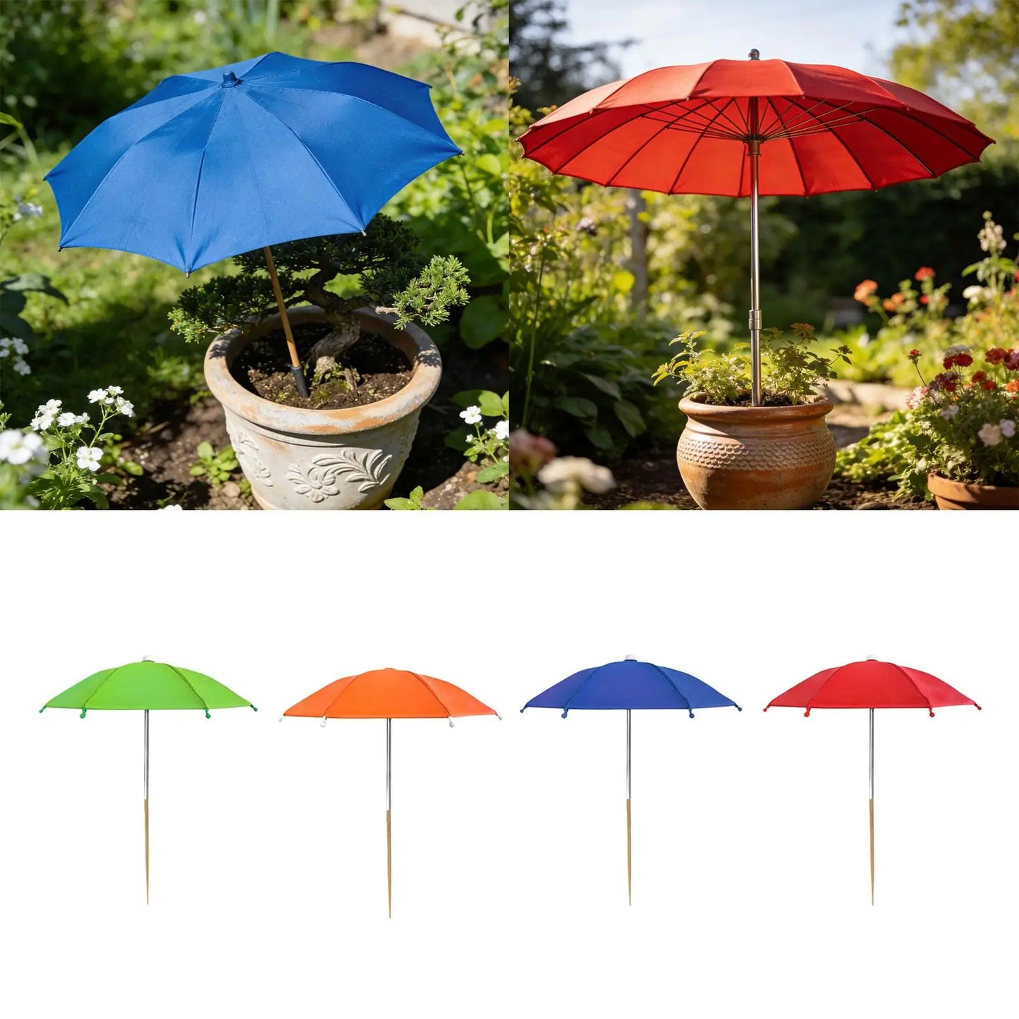 Patio Shade Umbrella for Plants Cloth Steel Frame Weather Resistant Mini Parasol Sun Protection for Garden