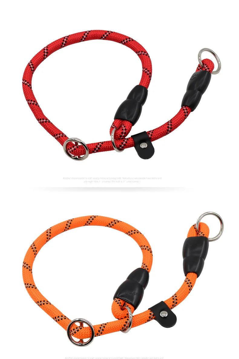 Dog Collar P Chain Pet Collars Adjustable Collar Dog Walking Training P Chain Dogs Collars Reflective Dogs Ropes Pet Accessories