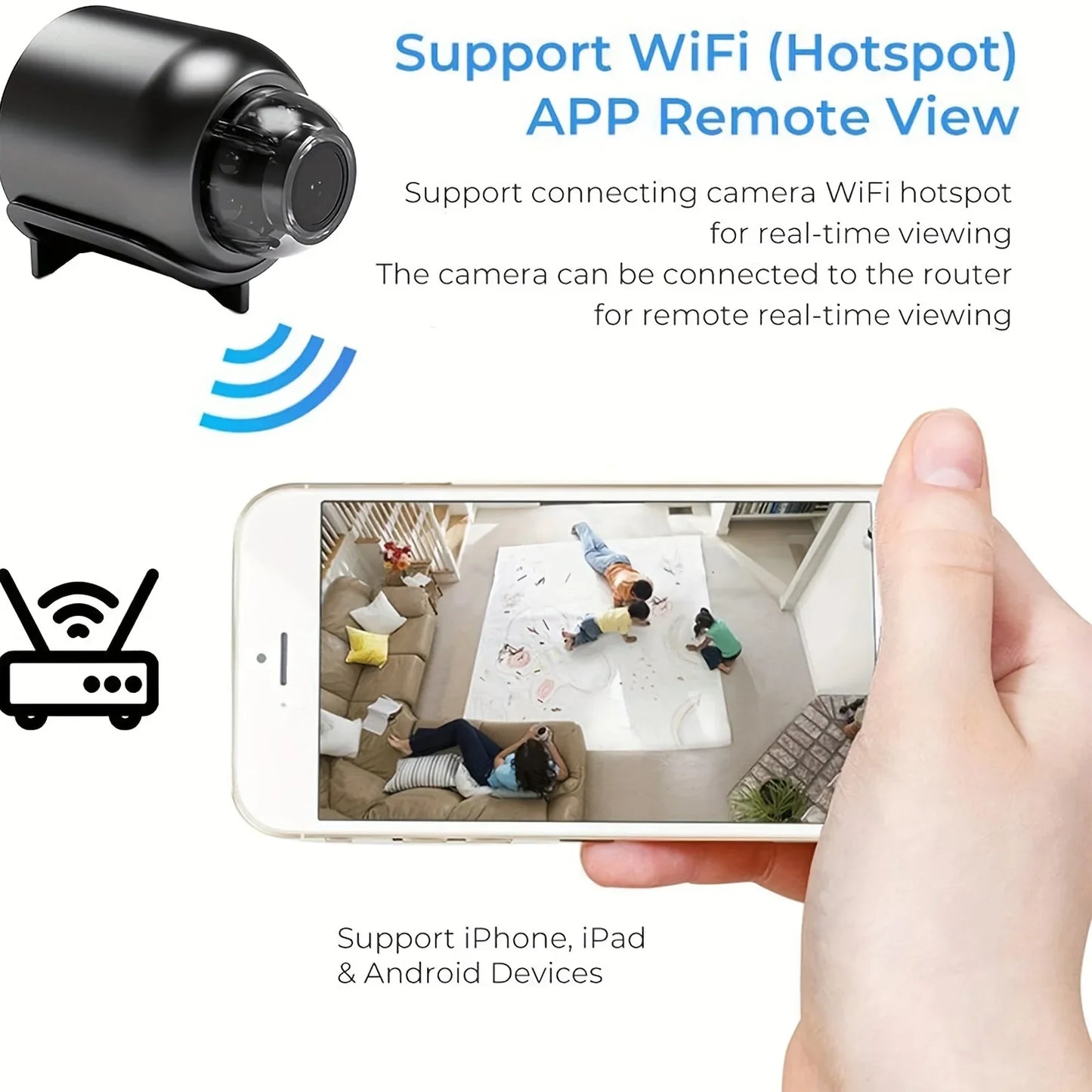 Smart Home Security Camera Small CCTV Night Vision Motion Detection Alarm Monitor Remote Wireless Camcorder Video Surveillance