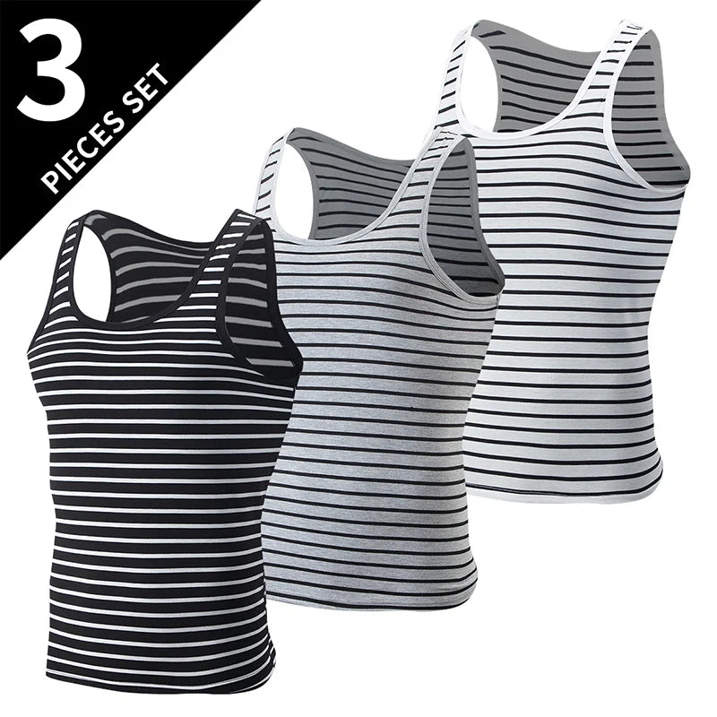 1/3 Men's Tank Top Four Seasons Black and White Solid Color Narrow Shoulder Casual Sports Fitness Comfortable Home Top Trendy