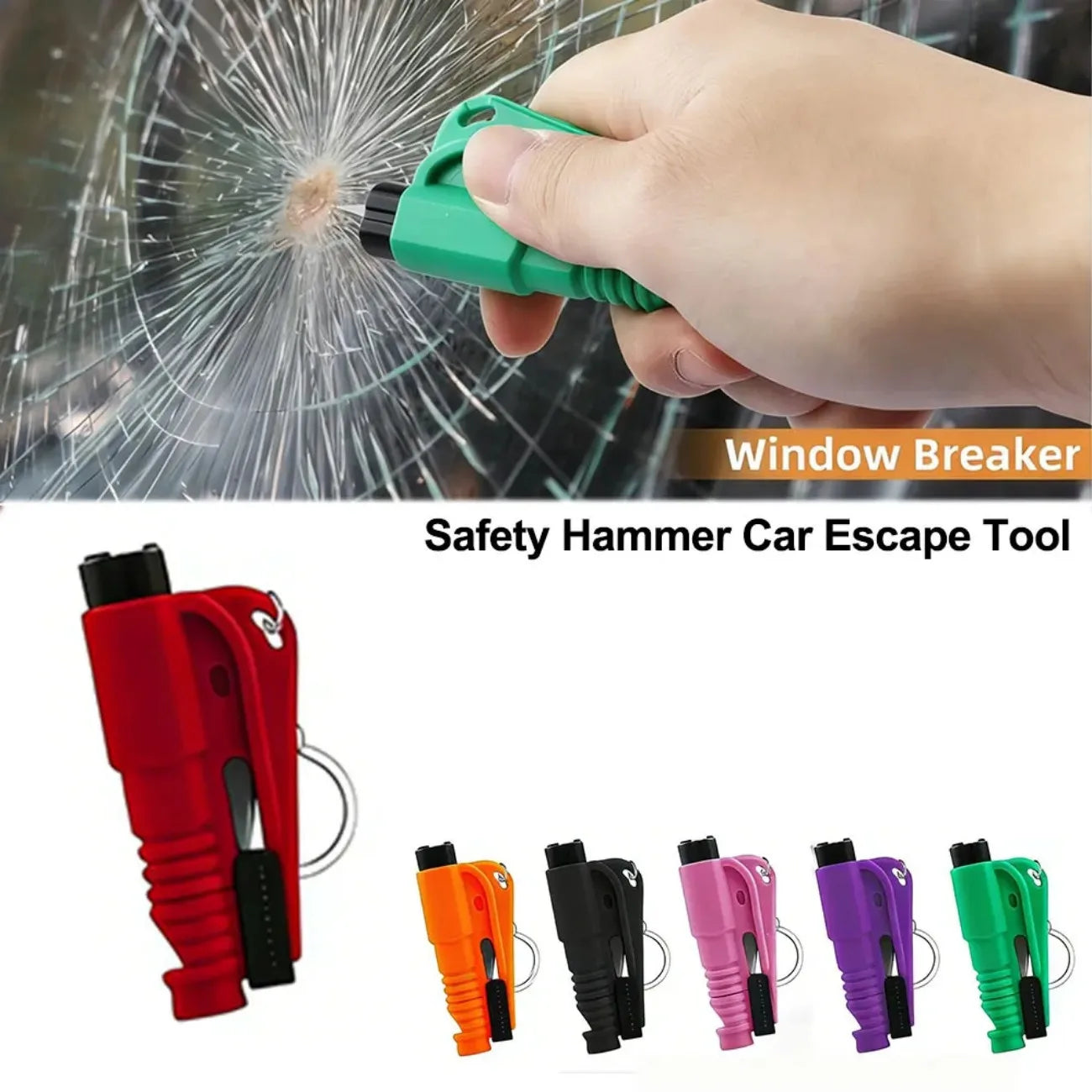 Compact 3-in-1 Safety Hammer Car Escape Tool  Window Breaker Seat Belt Cutter Rescue Whistle Emergency Escape Tool Accessories