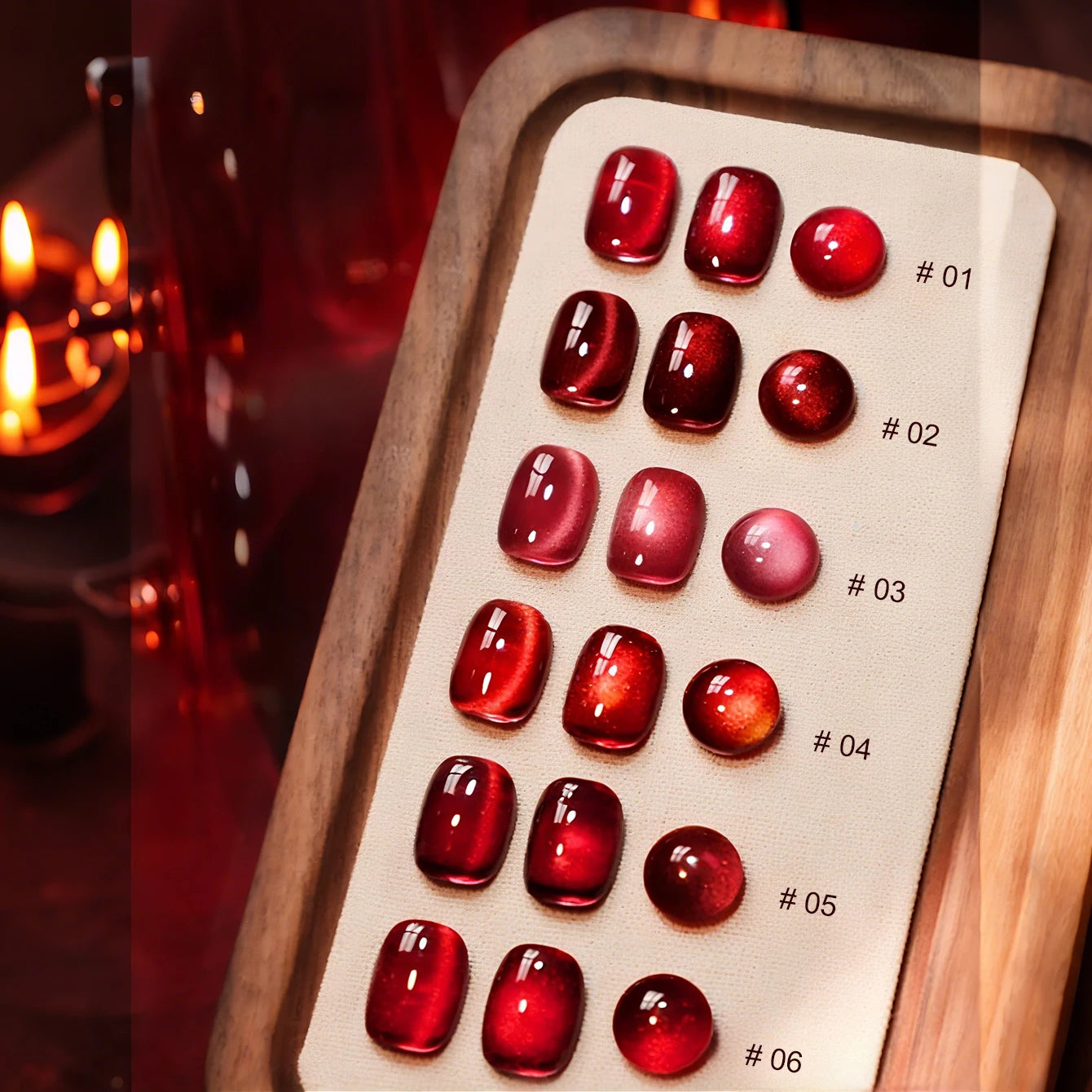 MIANEL 12ML Red Ocean Cat Eye Gel Nail Polish 2026 Top Selling Red Color Flash Glass Beads Cat Magnetic Gel Red Nails 1-9pcs