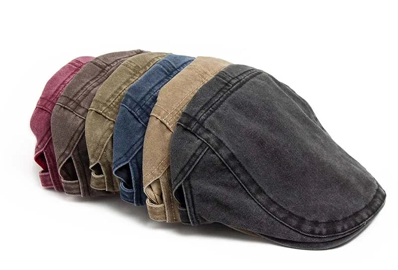 Hot sale Vintage Painter Beret Unisex Fashion Flat Visor Cap Casual Autumn Retro Cotton Solid Newsboy Hat Summer Adjustable