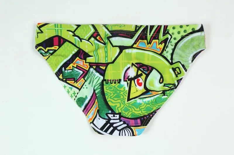 New swimming trunks men's swimsuit printed youth swimming trunks swimming training