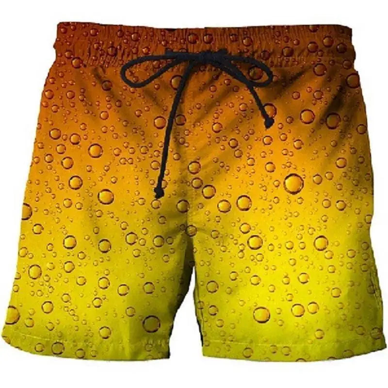 Beer Graphic Shorts Pants Casual Men 3D Printed Beach Shorts Summer Surf Swim Trunks Hawaii Vacation Swimsuit Ice Shorts