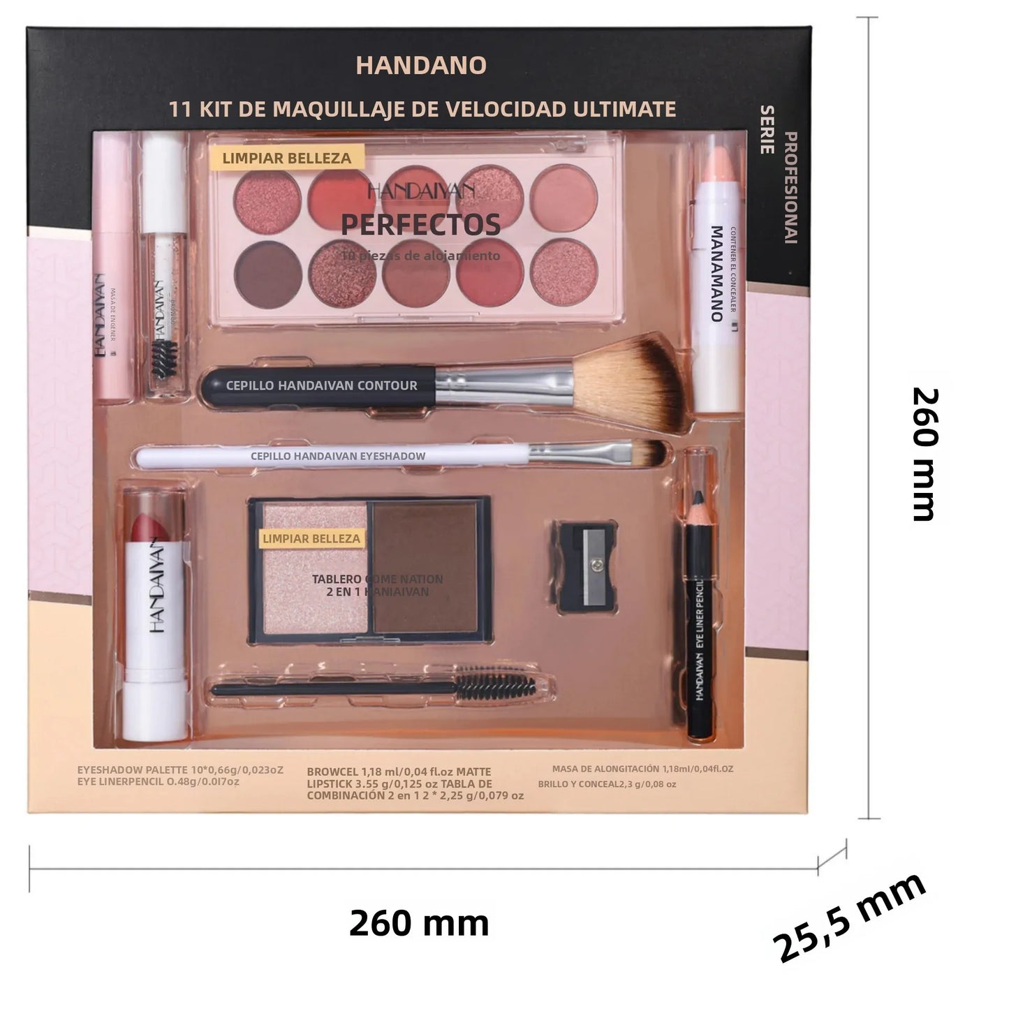 Professional Makeup Kit 11 Pieces Shadow Contour Blusher Set Waterproof Highly Pigmented Smudge Proof Face Cosmetics Collection
