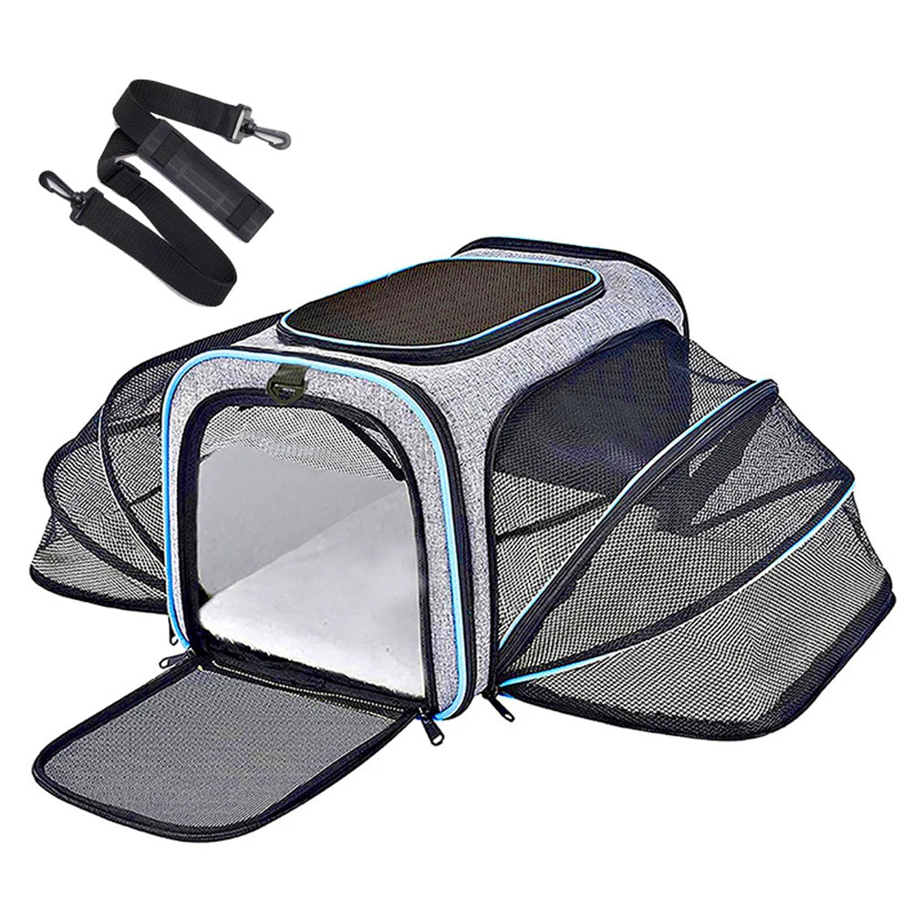 Pet Carriers Bag Portable Breathable Foldable Bag Cat Dog Carrier Bags Outgoing Outdoor Travel Pets Cats Handbag Safety Zippers