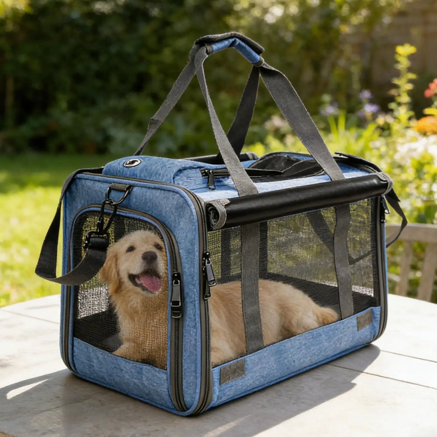 Breathable Pet Cat Travel Carrier, 20lbs Capacity Tote Bag, Outdoor Adventure Portable Container for Car Airplane Camping Vet