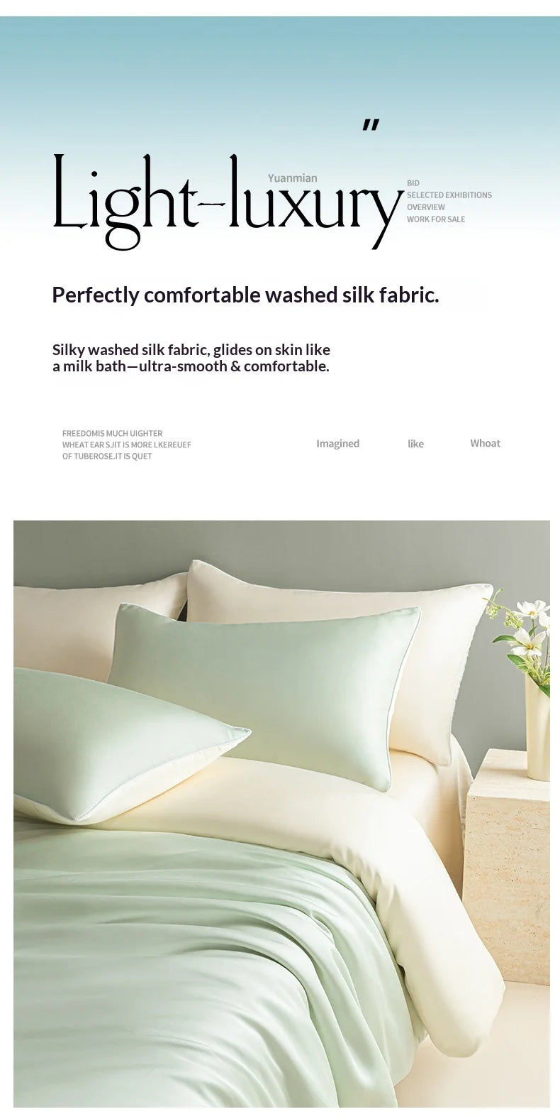 New Washed Ice Silk Bedding Set 4PCS Summer Cool Touch Rope Design Sheet Set Soft Breathable Hotel Luxury Twin/Full/Queen Size