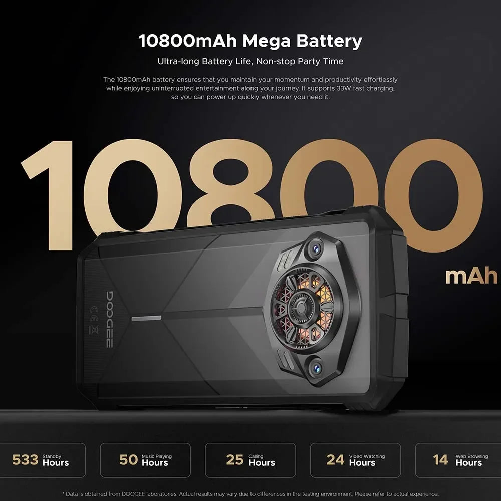 Global version DOOGEE S Punk Rugged Smartphone Android 14 6.58" FHD+90Hz IPS Screen 16GB(6+10)+ 256GB 10800mAh 50MP Mobile Phone