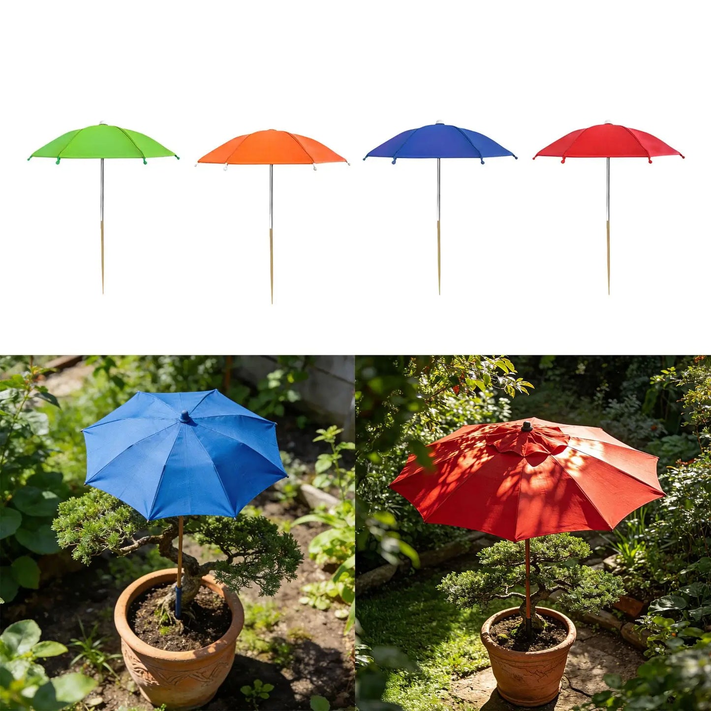 Patio Shade Umbrella for Plants Cloth Steel Frame Weather Resistant Mini Parasol Sun Protection for Garden