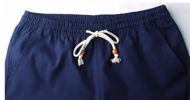 2025 NEW Cotton shorts for men in summer, thin fit, slim fit, casual, sporty, five inch mid length, youth elastic band shorts