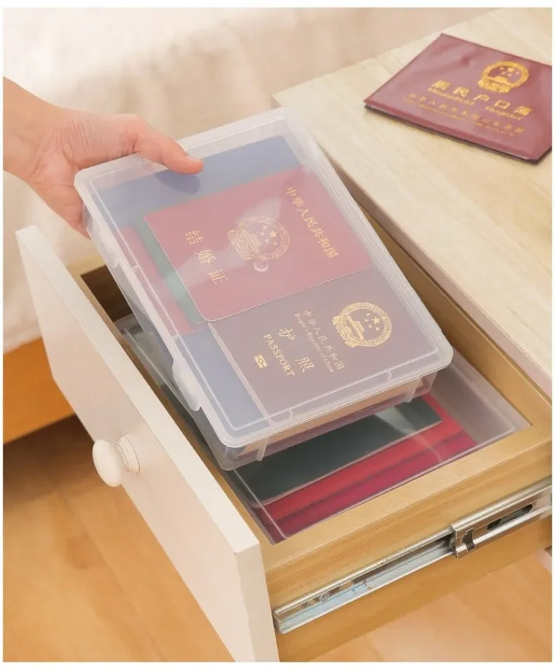 Document Organizer Organized Storage Box Simplicity Certificate File Container Dust Proof A4 Organizing Box Dropshipping
