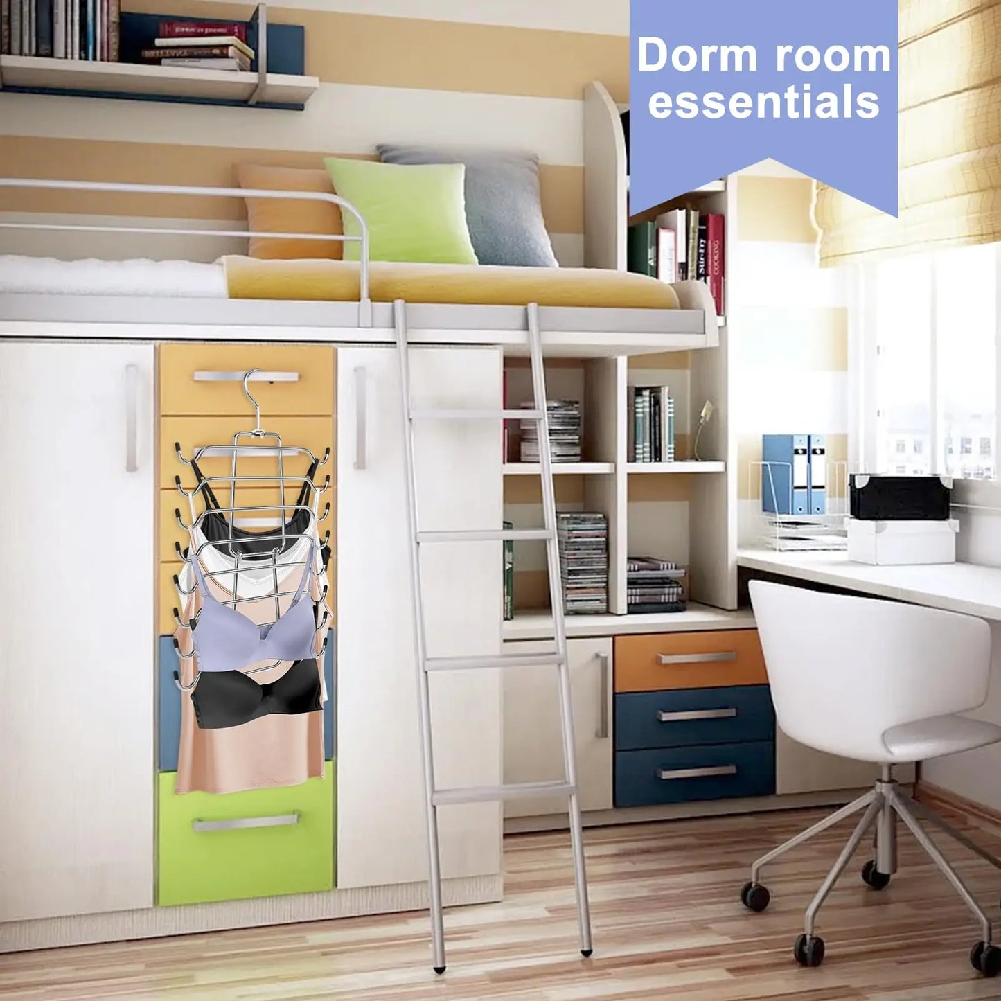 360° Rotating Metal Hanger Wardrobe Organizer and Storage Lingerie Hanger Suitable for Camisole Bra Belt Swimsuit Underwear