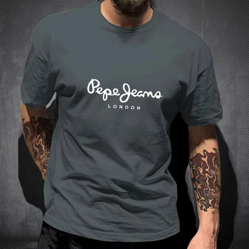 Newest Pepe Jeans London T Shirt Summer Men Short Sleeve Popular Fashion 100%Cotton Tops Trendy Streetwears Tees ClothingY2K