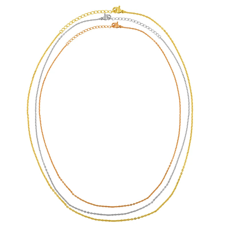 OCESRIO Genuine Gold Plated Brass Width 1.5mm Necklace Chains for Jewelry Making Quality Wholesale Jewlry cana01