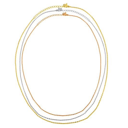 OCESRIO Genuine Gold Plated Brass Width 1.5mm Necklace Chains for Jewelry Making Quality Wholesale Jewlry cana01