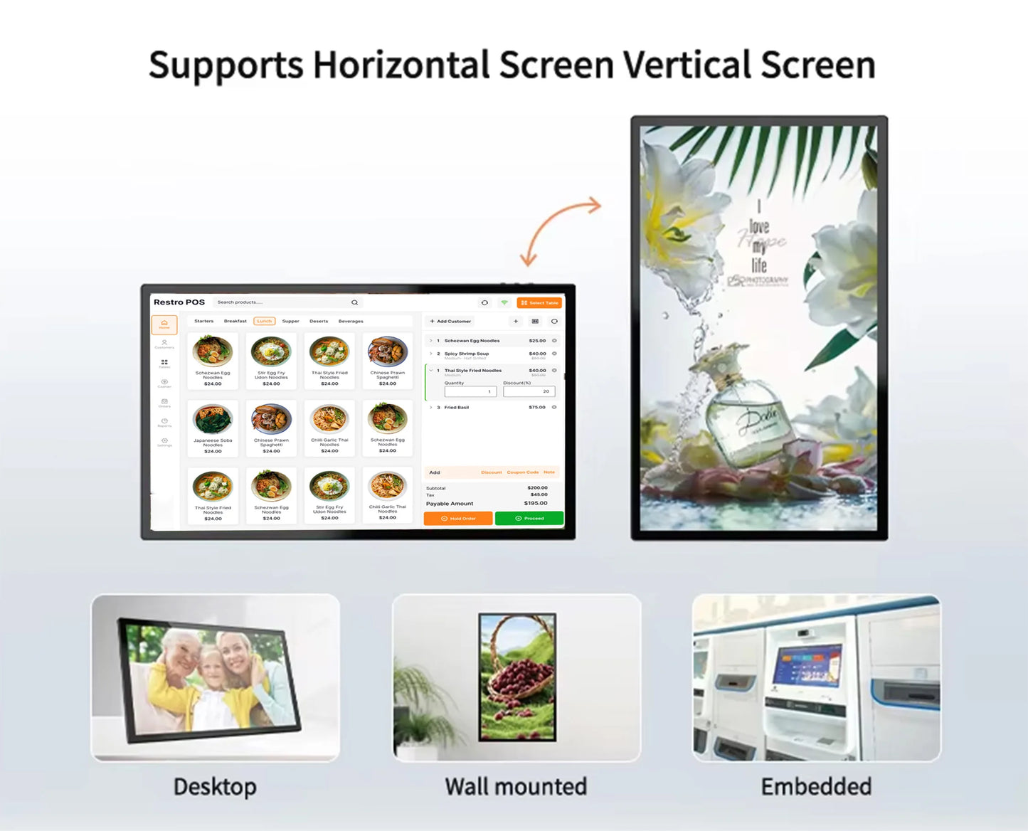 Smart Home Tablet Wall Mount with Double-Sided Lights 15.6 Inch FHD Touch Screen Android 14 8-Core 4G 32G POE for Home Automati