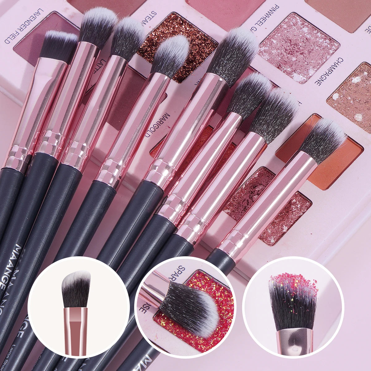 MAANGE 34PCS Makeup Tools Kit 30PCS Foundation Eyeshadow Blush Makeup Brush Cosmetic Makeup Remover Puff Sponge Set with Bag