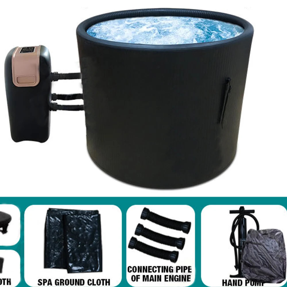 Portable Spa 1 Person Hot Tub Spa inflatable Jacuzzi Tub & Cold Plunge Tub Inflatable Ice Bath Tub for Athletes Home Outdoor