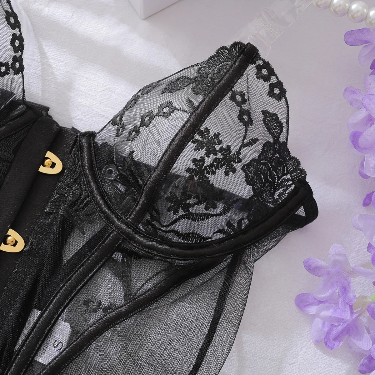 Ellolace Elegant Sexy Female Lingerie Honey Transparent Straps Palace Corset Underwear Dancer Stockings Club Call Of The Night
