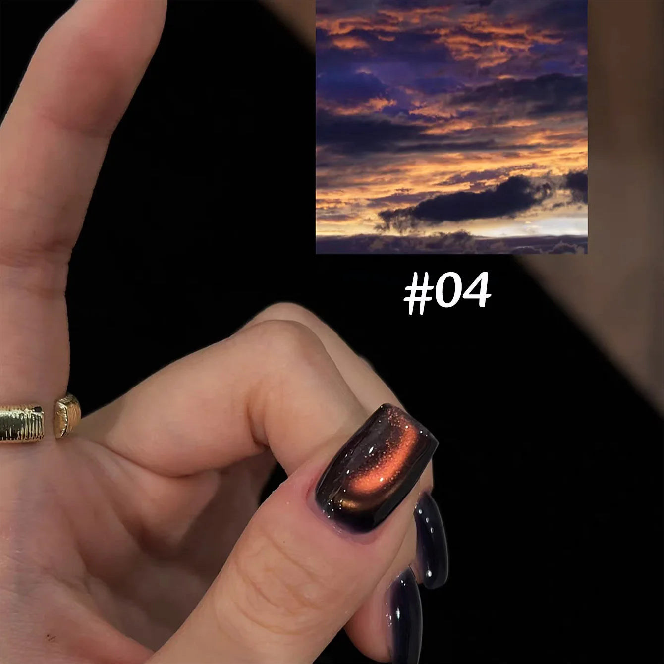 ZH 12ML 12-Color Christmas Red Nails Fiery Sunset Glass Bead Cat Eye Gel Nail Polish Fine Powder Cat Magnetic Gel Nail Salon