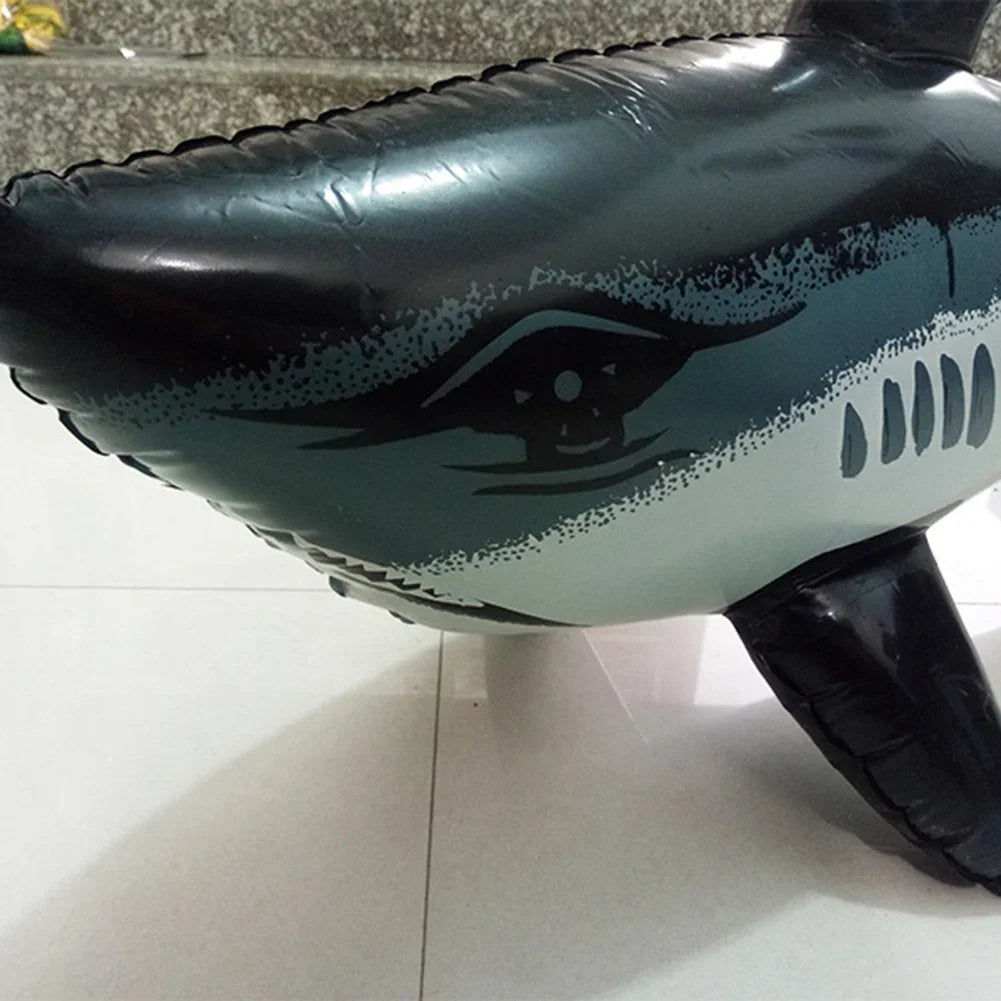 PVC Inflatable Shark Beach Toy - Shark Themed Outdoor Party Water Play Game Toys for Kids Summer Fun Activities