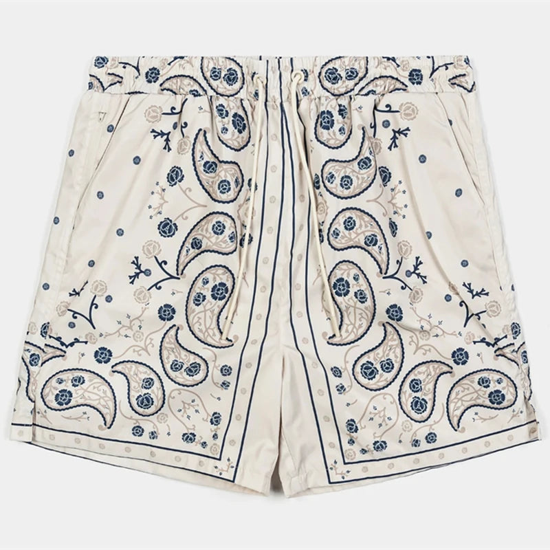 Beach sandal shorts with 3D print, men's casual retro shorts for summer, breathable and quick-drying sports and fitness shorts