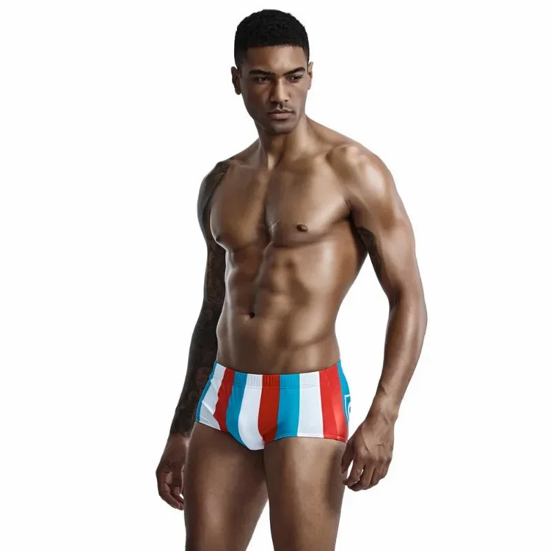 New boxer swimming trunks, color matching men's swimsuit, Quanzhou nylon swimming trunks 90807